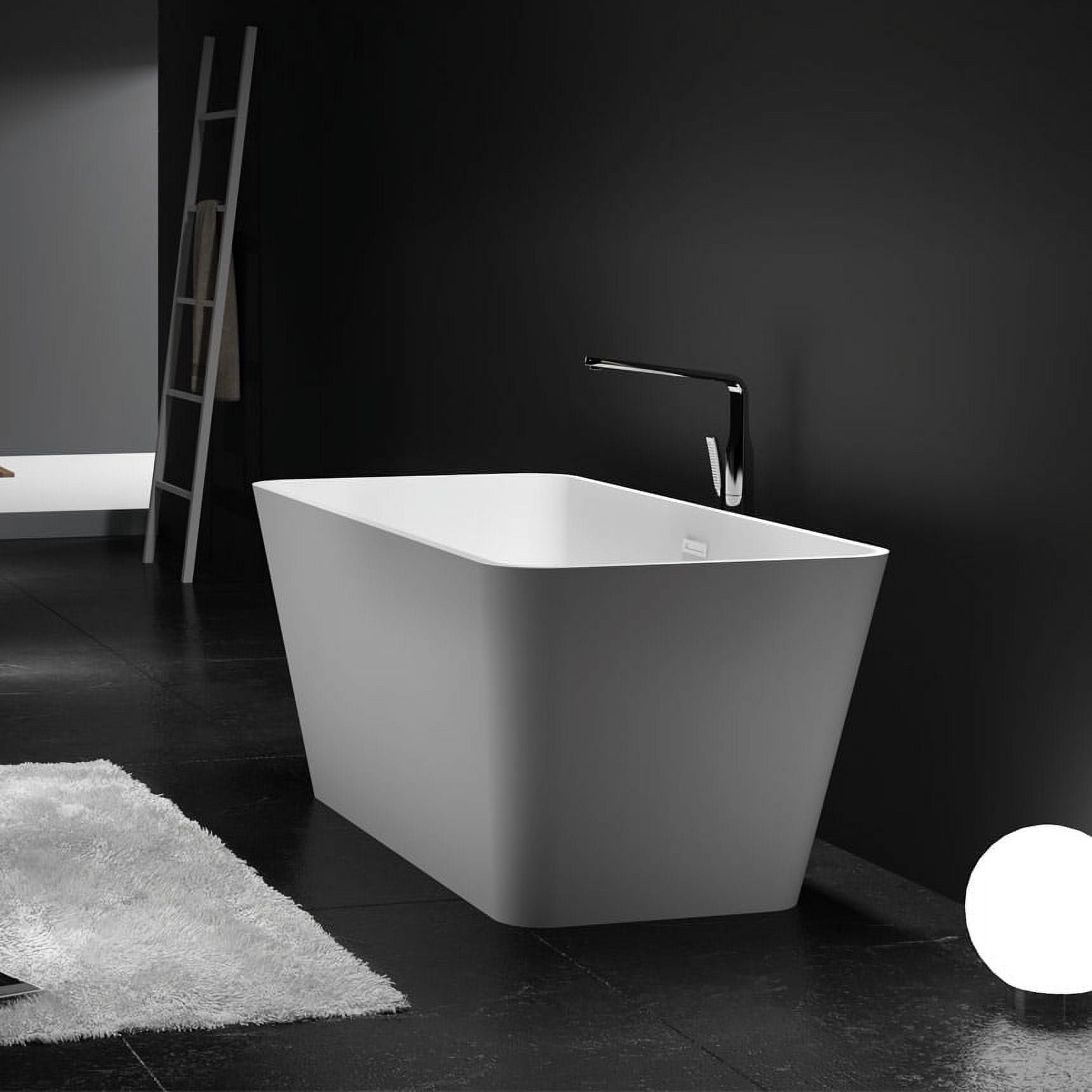 59'' Matte White Acrylic Freestanding Soaking Bathtub
