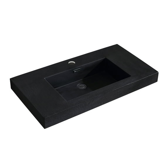 Dowell Topmount Bathroom Black Resin Basin 000 3618BPBL