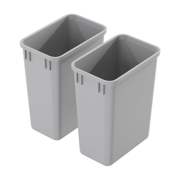 Dowell Wastebasket Trash Can Container, Plastic Garbage Bin, Stackable, for Kitchen, Office, Home & Commercial Use, Fits Under Sink/Desk - Grey (2, 35 QT)