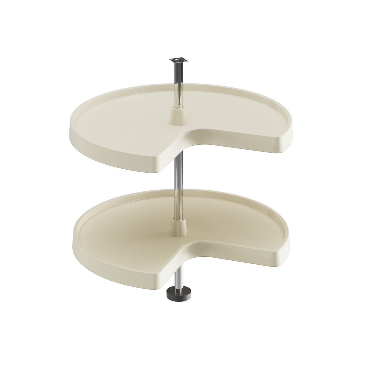 Dowell White Plastic 2Tier Kidney Cut Lazy Susan for Corner Base