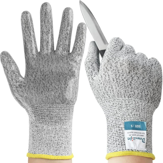 Dowellife Level 5 Cut Resistant Gloves with Silicone Coating, Food
