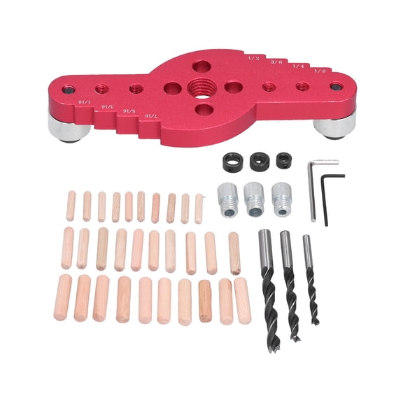 Neyseki Dowelling Drill Guide Kit Hole Puncher Bits Drilling Locator Jig Woodworking Scribe Tools