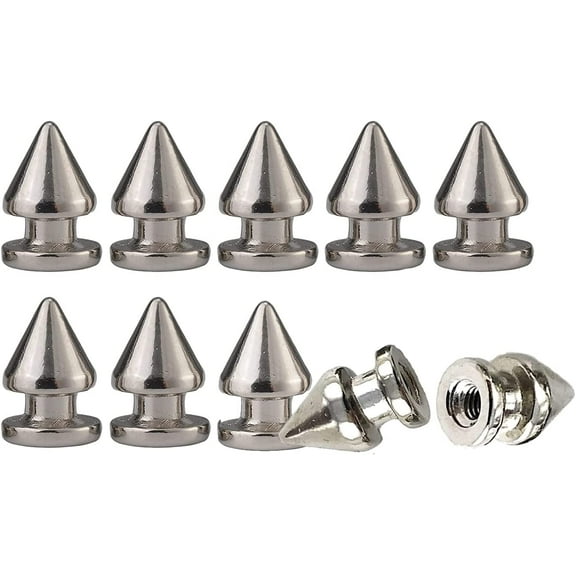 Dowg Club | Replacement spikes for DowgClub leather spiked collar, Silver color - Pack of 10