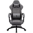 thumbnail image 1 of GOOSEA Ergonomic Gaming Chair with Massage Lumbar Support and Footrest — PU Leather Reclining Computer Desk Chair with Pocket Spring Cushion for Adults, Big and Tall Game Chair, Grey, 1 of 7