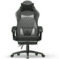 thumbnail image 1 of Dowinx Ergonomic Gaming Chair with Pocket Spring Cushion & Massage Lumbar Support - High Back Office Computer Chair with Footrest for Adults, 300LBS Capacity, Leather Design， Black and Grey, 1 of 8