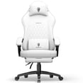 thumbnail image 1 of Dowinx Ergonomic Gaming Chair with Pocket Spring Cushion & Massage Lumbar Support - High Back Office Computer Chair with Footrest for Adults, 300LBS Capacity, Leather Design， White, 1 of 8
