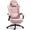 thumbnail image 1 of GOOSEA Fabric Gaming Chair with Pocket Spring Cushion, Breathable Computer Chair with Massage Lumbar Support and Footrest, High Back Office Chair for Adults,300lbs, Pink, 1 of 7
