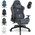 thumbnail image 1 of Dowinx Gaming Chair,Breathable Suede Fabric Game Chair with 3D Armrest and PU Wheels,Big and Tall Gaming Chair with Massage Lumbar Support,Ergonomic Computer Chair with Footrest,Grey, 1 of 8