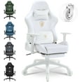 thumbnail image 1 of Dowinx Gaming Chair,Breathable Suede Fabric Game Chair with 3D Armrest and PU Wheels,Big and Tall Gaming Chair with Massage Lumbar Support,Ergonomic Computer Chair with Footrest,White, 1 of 8
