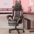 thumbnail image 1 of Dowinx Gaming Chair Cute with Cat Ears and Massage Lumbar Support, Ergonomic Computer Chair for Girl with Footrest and Headrest, Comfortable Reclining Game Chair 290lbs for Adult, Teen, Black, 1 of 8