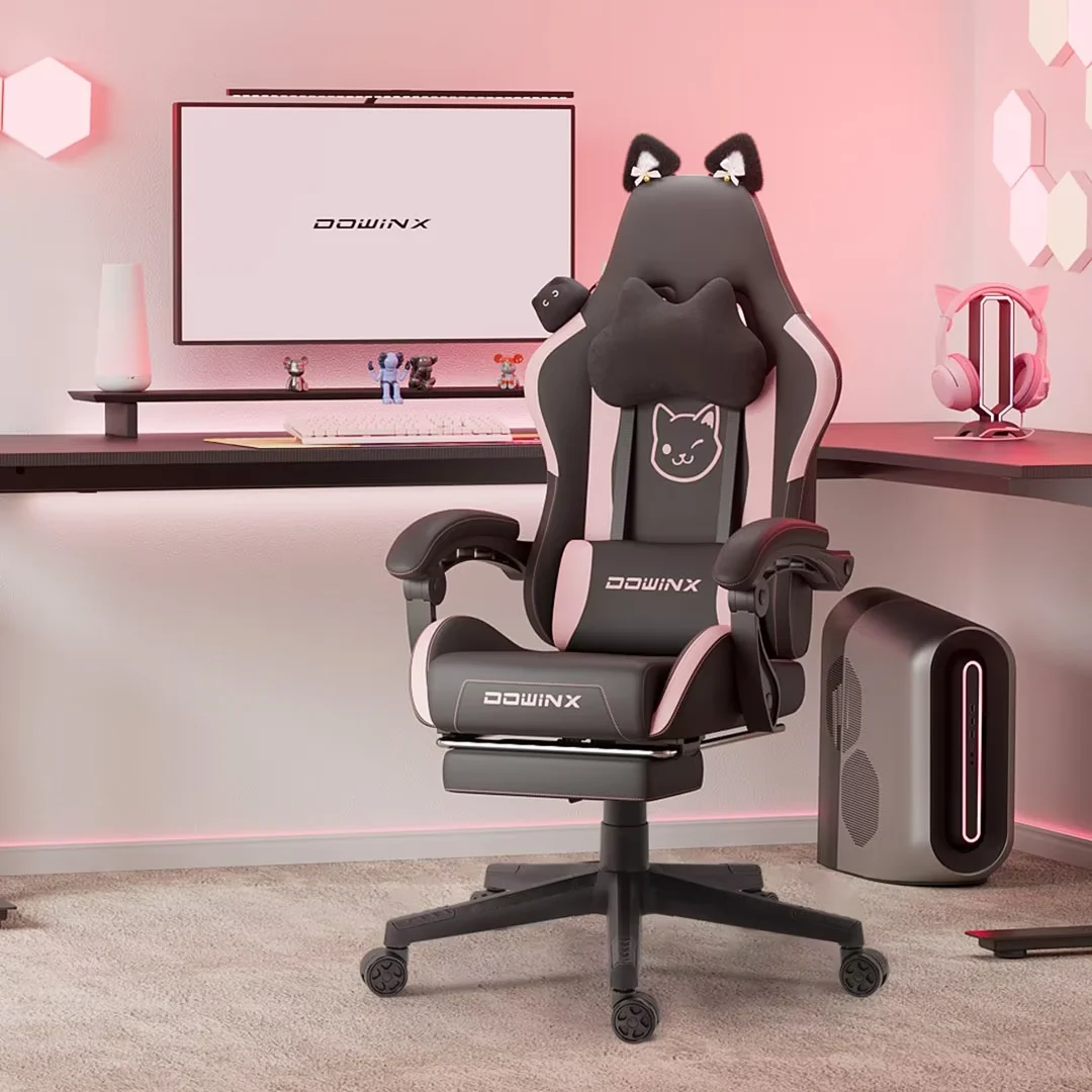 Pink gaming chair cat deals