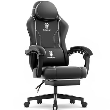 Dowinx Gaming Chair with Pocket Spring Cushion for Adults, Ergonomic Computer Chair with Footrest and Massage Lumbar Support for Office, Gaming, 300LBS, Black