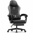 thumbnail image 1 of Dowinx Gaming Chair with Pocket Spring Cushion for Adults, Ergonomic Computer Chair with Footrest and Massage Lumbar Support for Office, Gaming, 300LBS, Grey, 1 of 8
