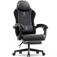 thumbnail image 1 of Dowinx Gaming Chair with Pocket Spring Cushion for Adults, Ergonomic Computer Chair with Footrest and Massage Lumbar Support for Office, Gaming, 300LBS, Purple, 1 of 9