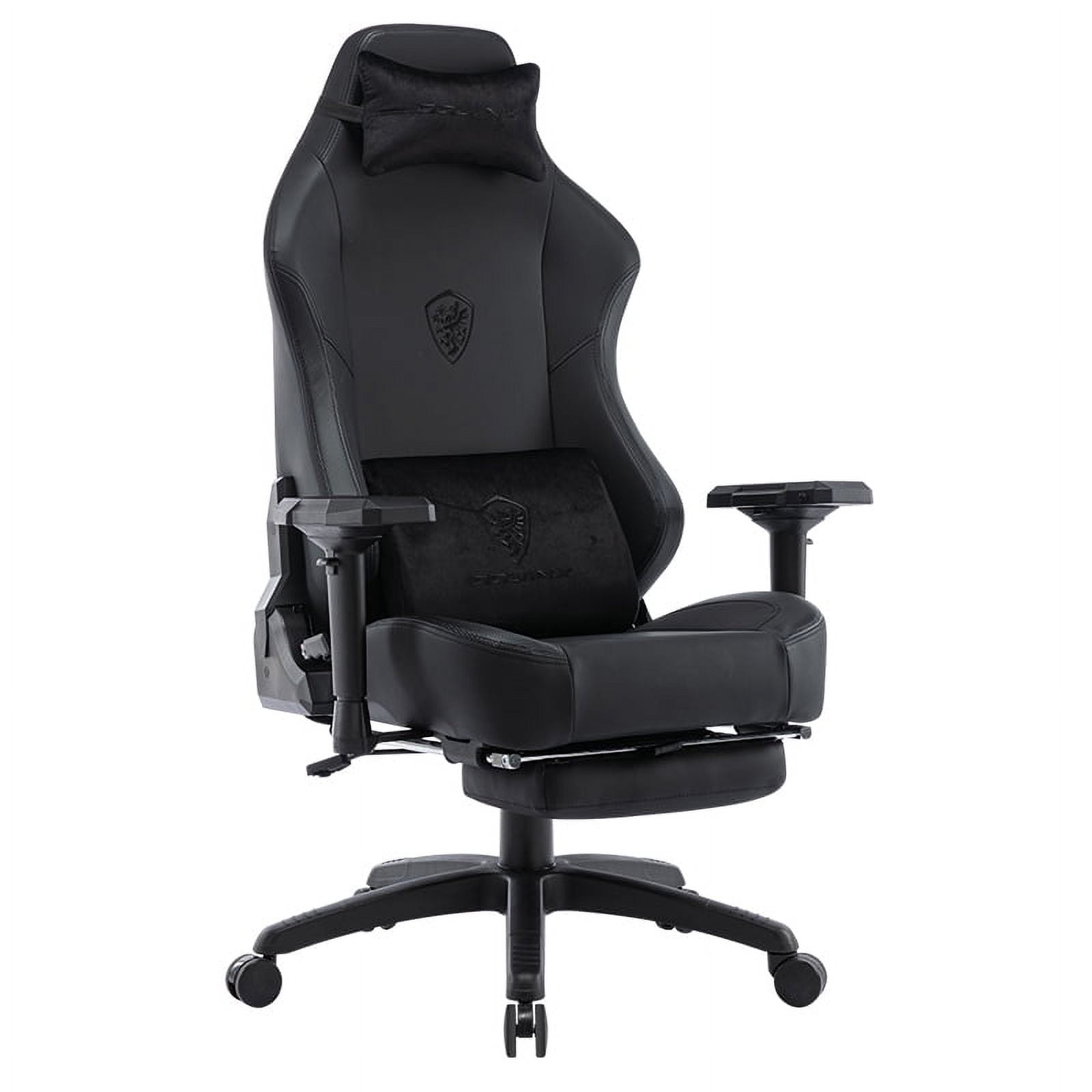 Ergonomic Gaming Chair with 4D Armrests, Headrest, & Lumbar Support Inbox Zero Upholstery Color: Black