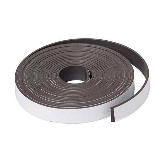 Dowling Magnets Adhesive Magnet Strip, 1/2" x 10', Black, Pack Of 6 Rolls