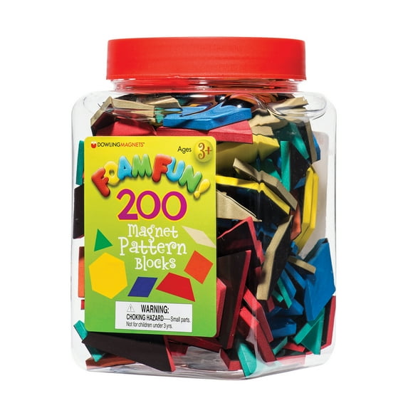 Dowling Magnets Foam Fun! Pattern Block Magnets, Pack of 200
