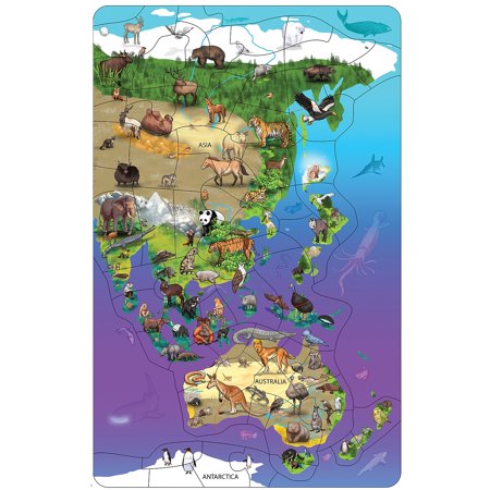 Dowling Magnets Animal Magnetism Magnetic Wildlife Map Puzzle: Asia & Australia