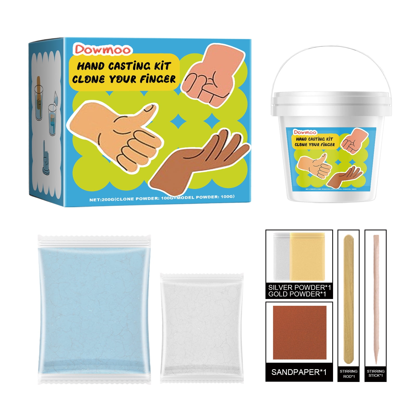 Dowmoo Diy Hand Casting Kit, Diy Hand-Made 3d Hand Model Crafts ...