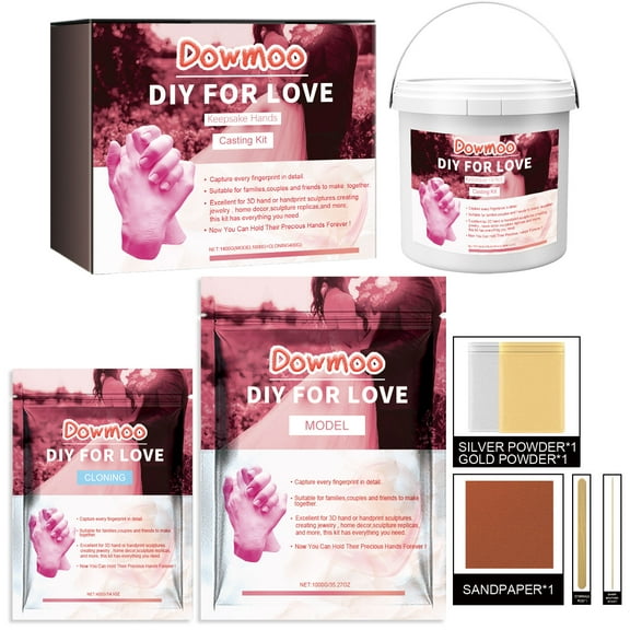 Dowmoo n Couple Hand Model Clone Powder, Valentine's Day Diy Gift 3d Hand Model Crafts Creative Home Decoration
