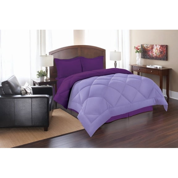 Down Alternative 3pc Comforter Set-Full/Queen, Lilac/Purple