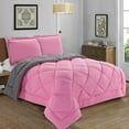 thumbnail image 1 of Down Alternative 3pc Comforter Set- Full/Queen, Pink/Gray, 1 of 5