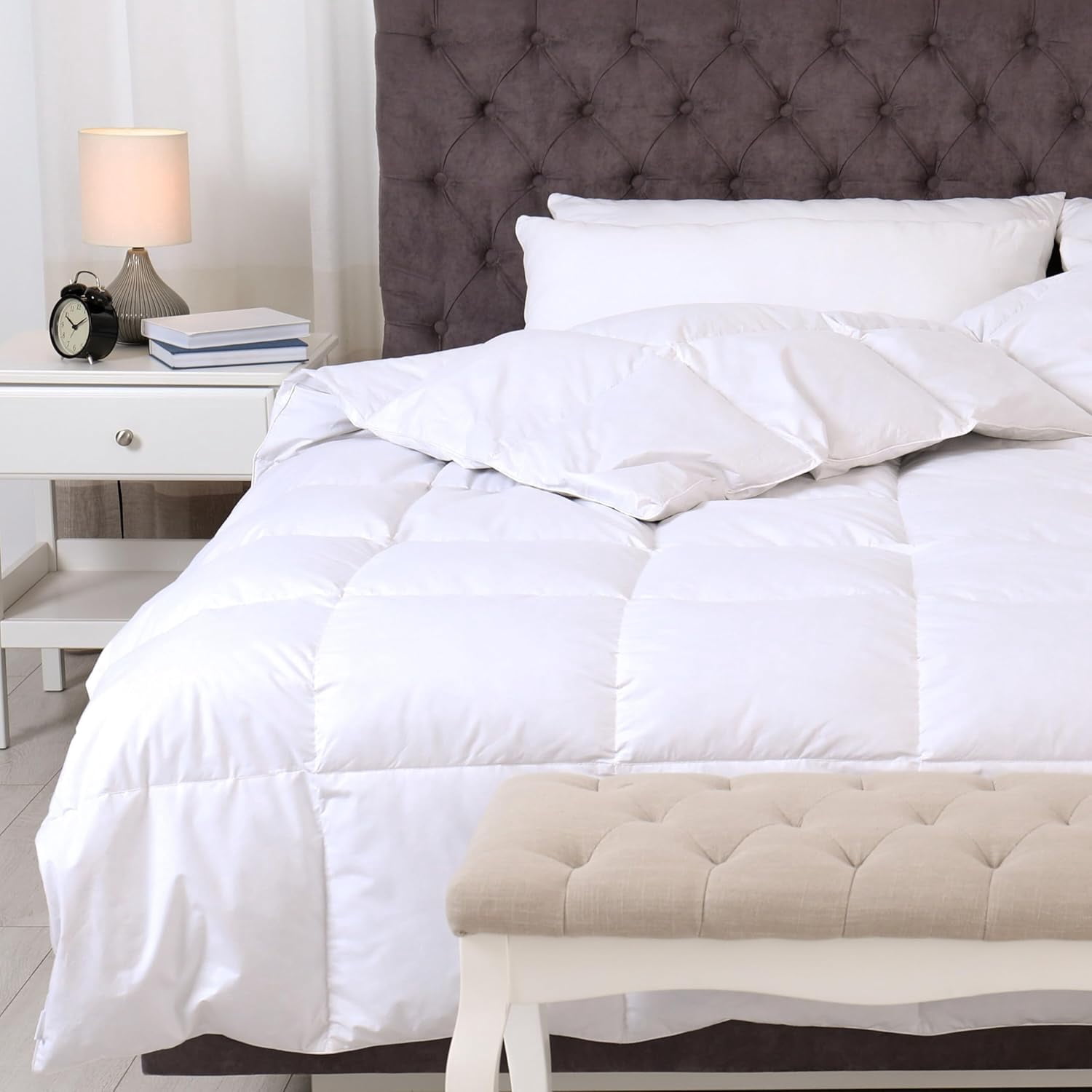 Down Alternative Cloud Comforter Extra Fill with 300 Thread Percale ...