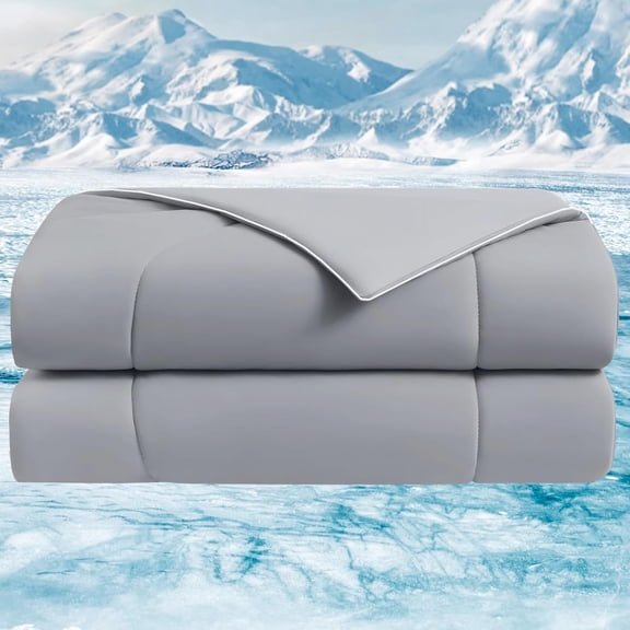 Down Alternative Comforter, All-Season Duvet in Grey