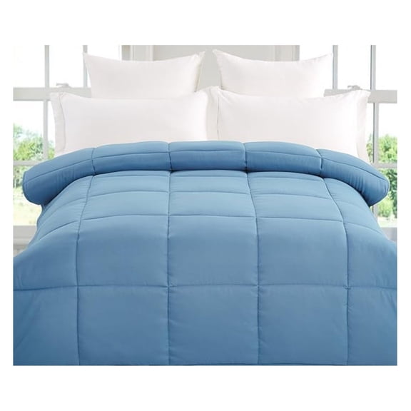Down Alternative Comforter (Calm Blue, Queen) - All Season Comforter - by Natural Comfort