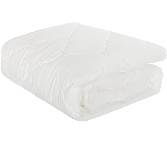 Down Alternative Comforter, Lightweight and Warm Solid Color Quilted Blanket, White