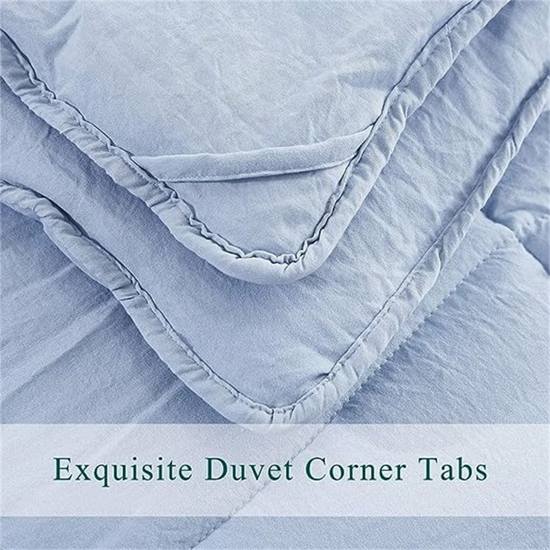Down Alternative Comforter Set Prewashed Blue 3 Piece King Cal