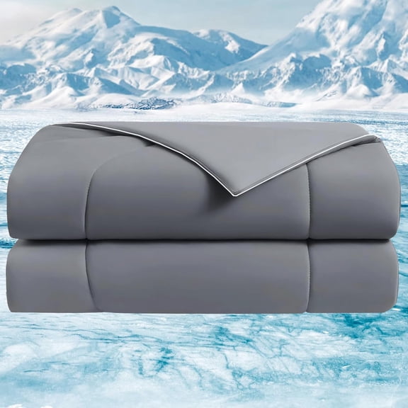 Down Alternative Comforter, Twin Size 60 x 80 inches, All-Season Duvet, Grey (Grey, Twin/Twin XL (60''x80''))