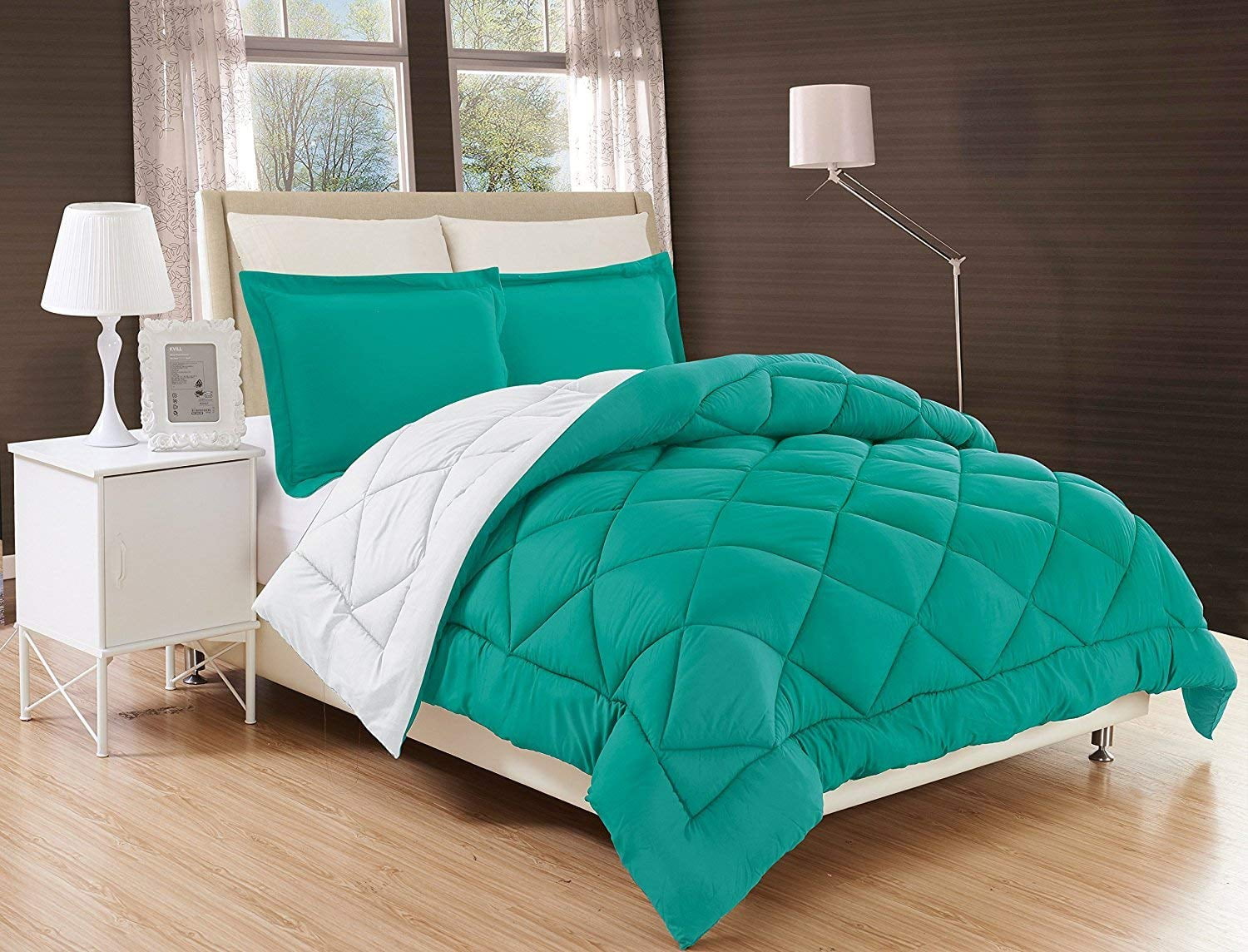 Down Alternative ComforterTwin/Twin XL Turqouise/White