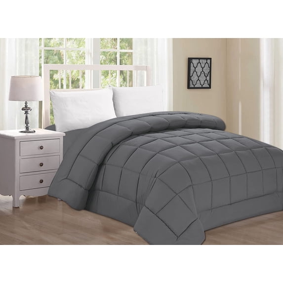 1500 Series 3 Pieces Comforter Set with Shams King/Cal King , Gray