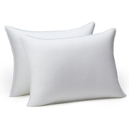 Down Alternative Pillows for Stomach and Back Sleepers, Soft Density, Standard Size 26" x 20", White, 2-Pack