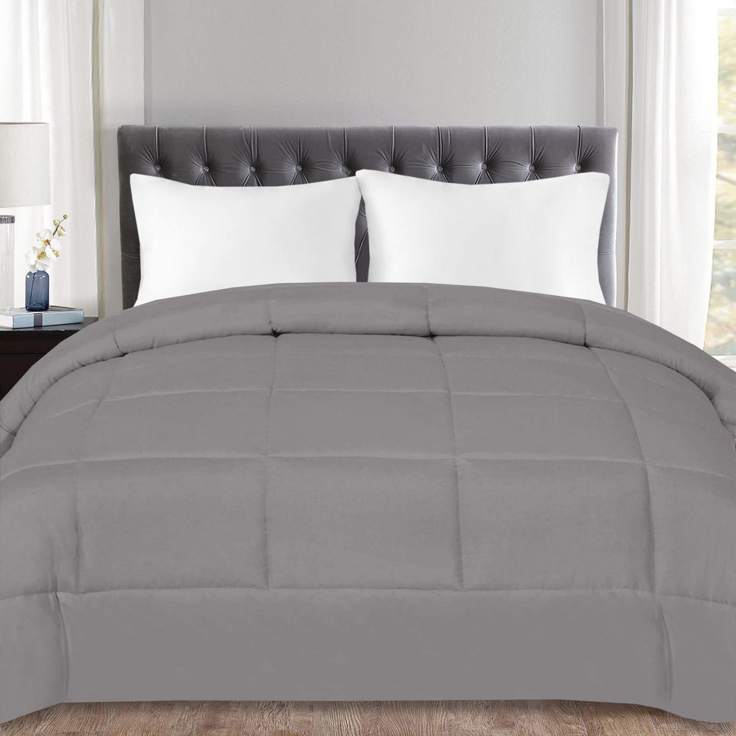Down Alternative Polyester Box Stitch Microfiber Comforter - King