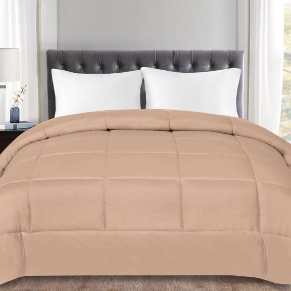 Down Alternative Polyester Box Stitch Microfiber Comforter - Queen