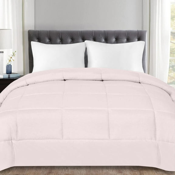 Down Alternative Polyester Box Stitch Microfiber Comforter - Queen