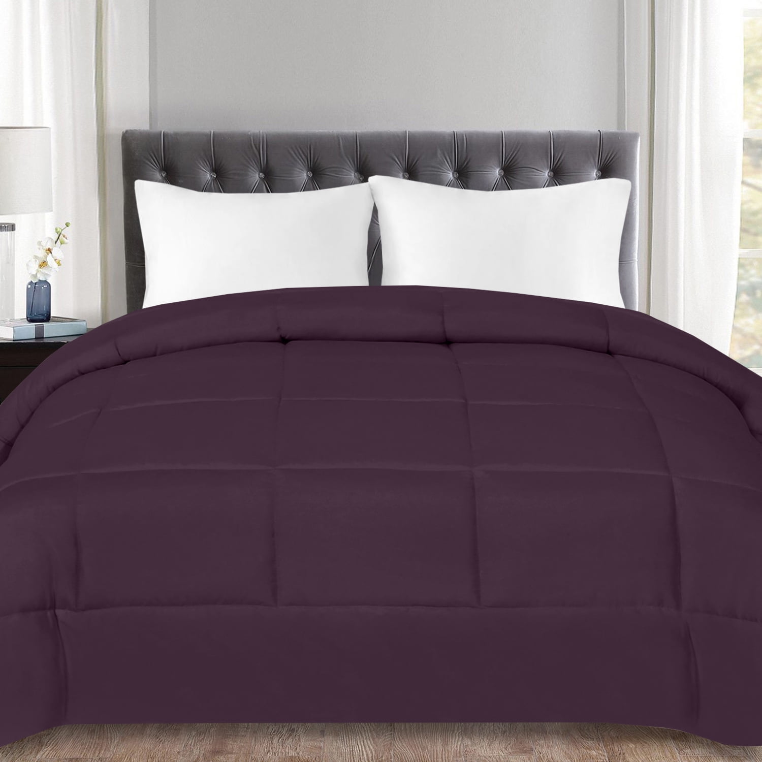 Down Alternative Polyester Box Stitch Microfiber Comforter - Queen