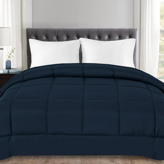 Down Alternative Polyester Box Stitch Microfiber Comforter - Queen