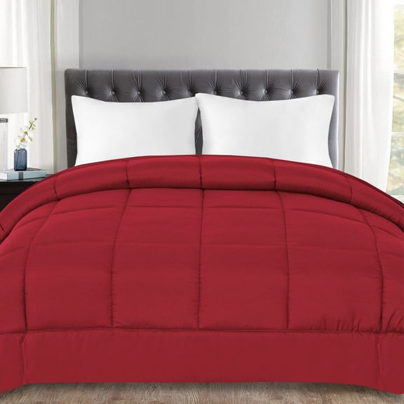 Down Alternative Polyester Box Stitch Microfiber Comforter - Queen