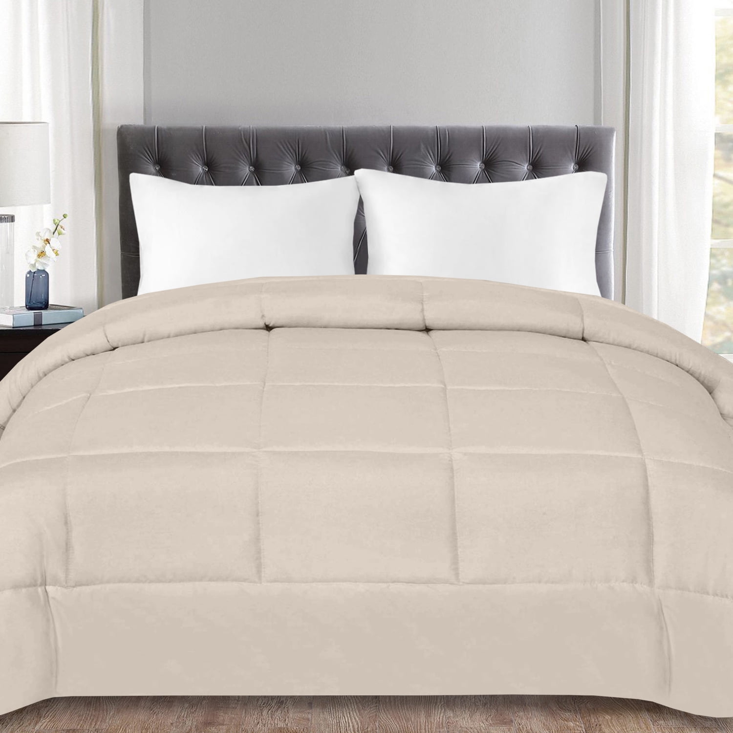 Down Alternative Polyester Box Stitch Microfiber Comforter - Queen