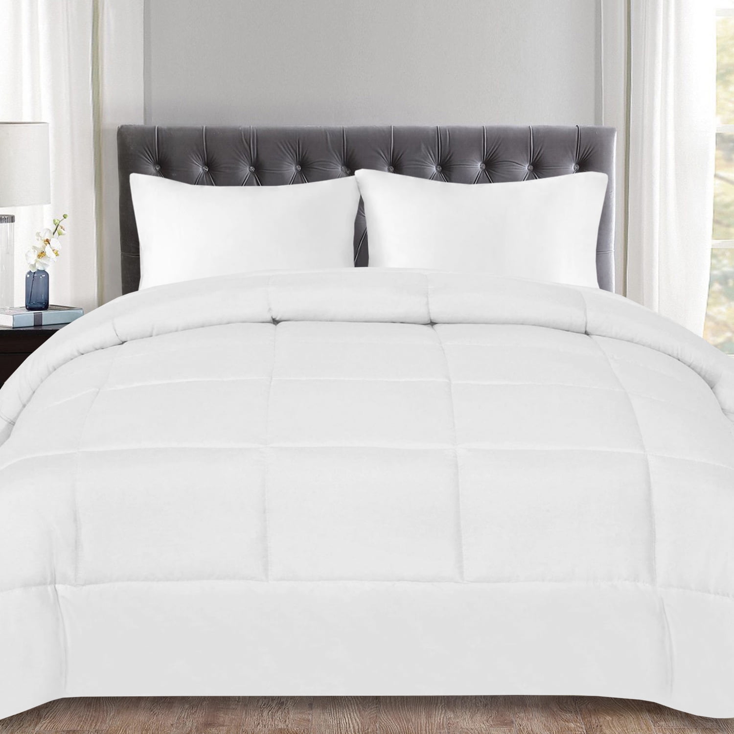 Down Alternative Polyester Box Stitch Microfiber Comforter - Twin