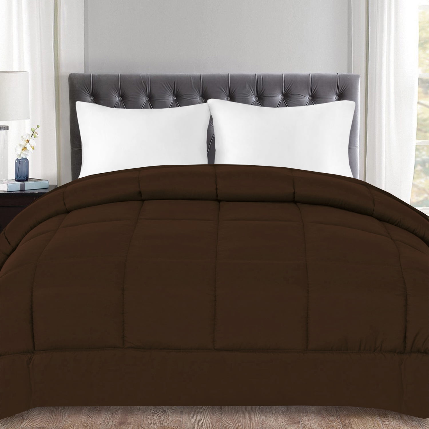 Down Alternative Polyester Box Stitch Microfiber Comforter - Twin