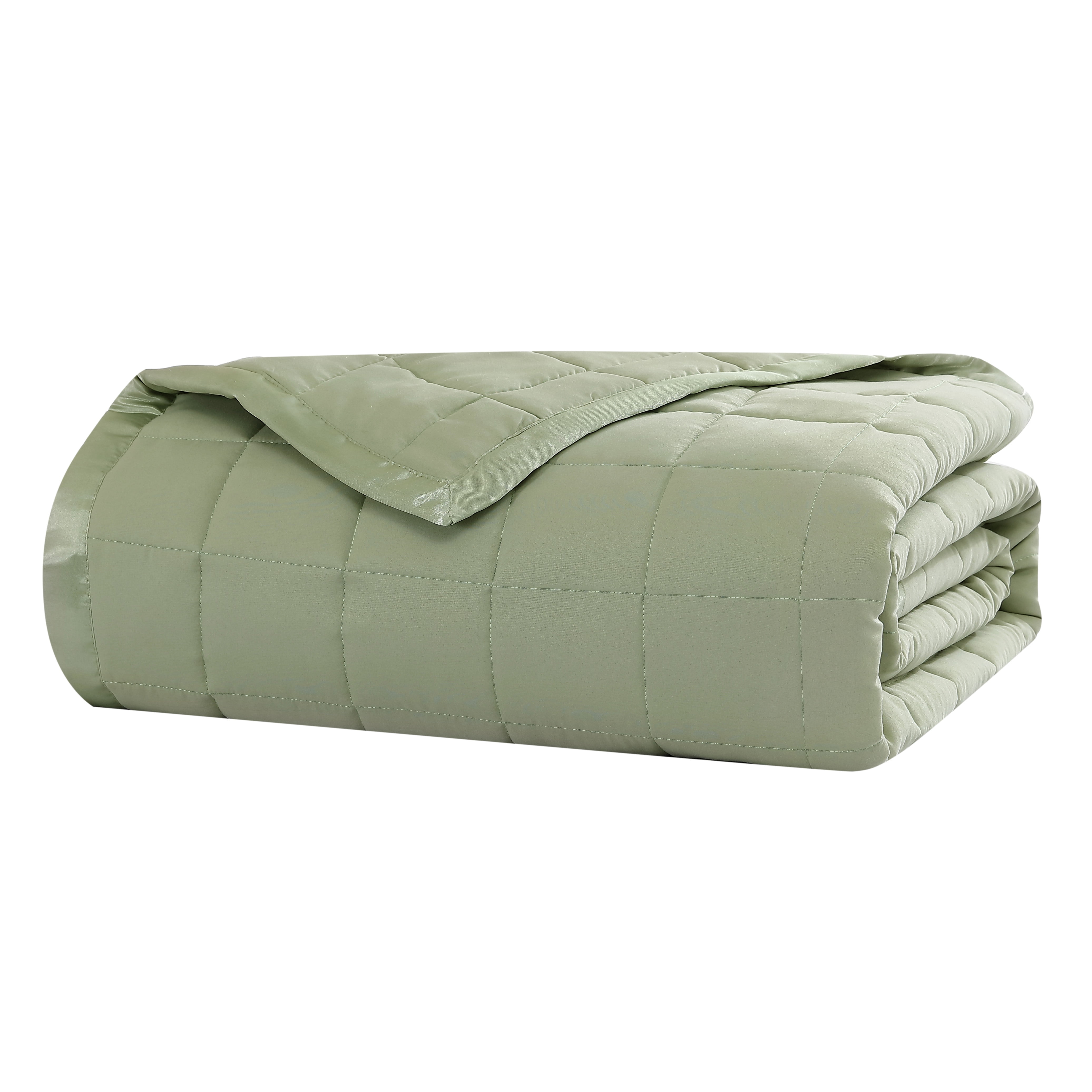 Beatrice Home Fashions, Down Alt Blanket with Satin Trim, Full/Queen, Sage