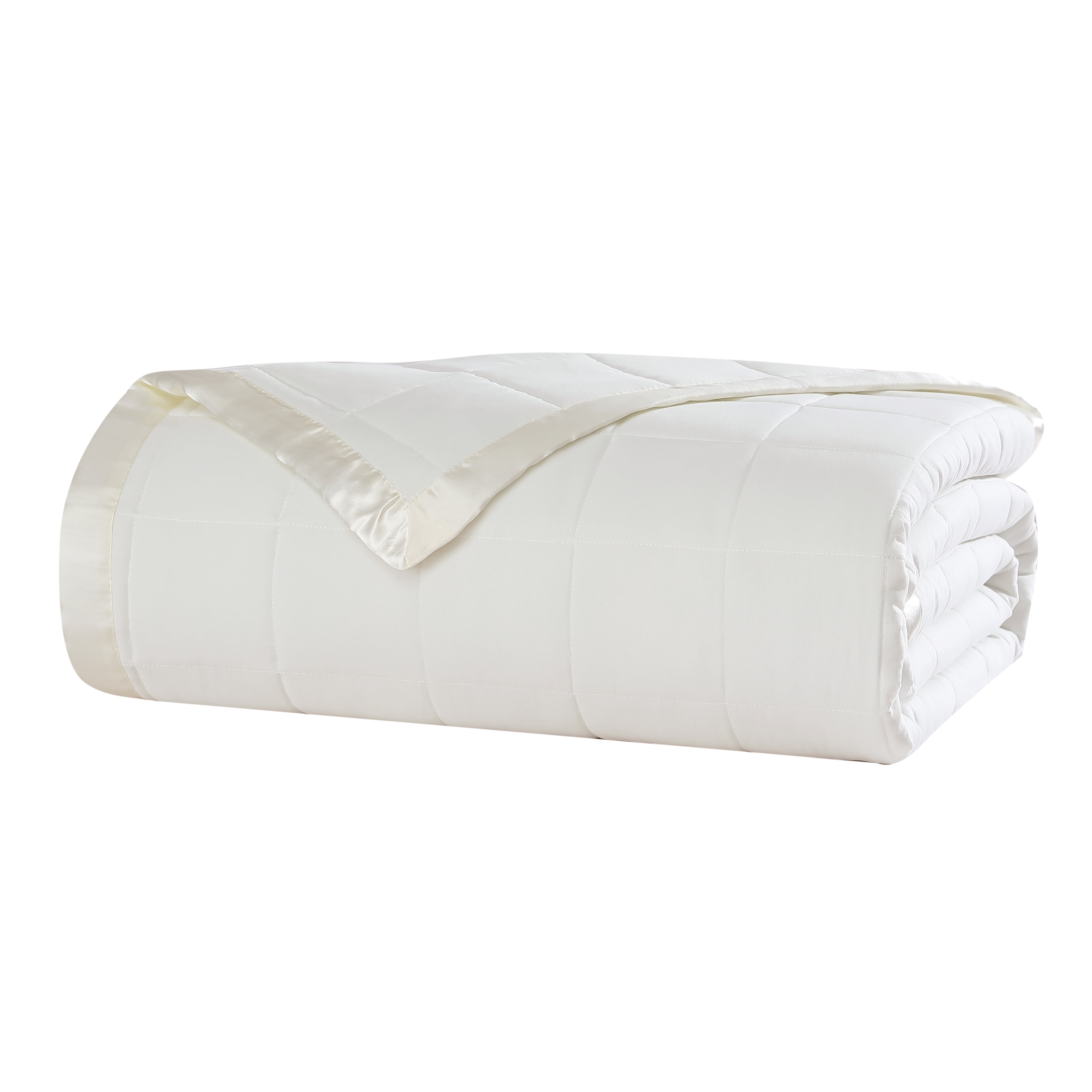 Beatrice Home Fashions, Down Alt Blanket with Satin Trim, Twin, Ivory