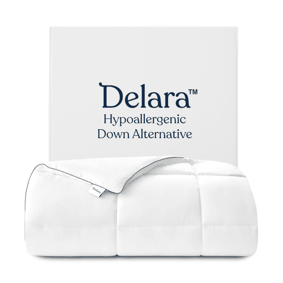 Delara Queen Duvet Insert 88"X92" – Lightweight 150 GSM Hypoallergenic Down Alternative Comforter with GOTS Certified Organic Cotton Cover