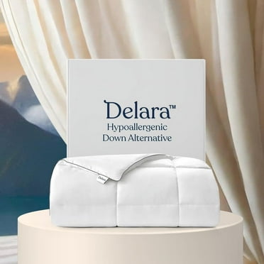 Delara Queen Size Down Alternative Duvet Insert 88x92 - Ultra-Soft GOTS Certified Organic Cotton Cover Hypoallergenic Snow Down Alternative-Filled Hotel Collection Comforter, 150 GSM