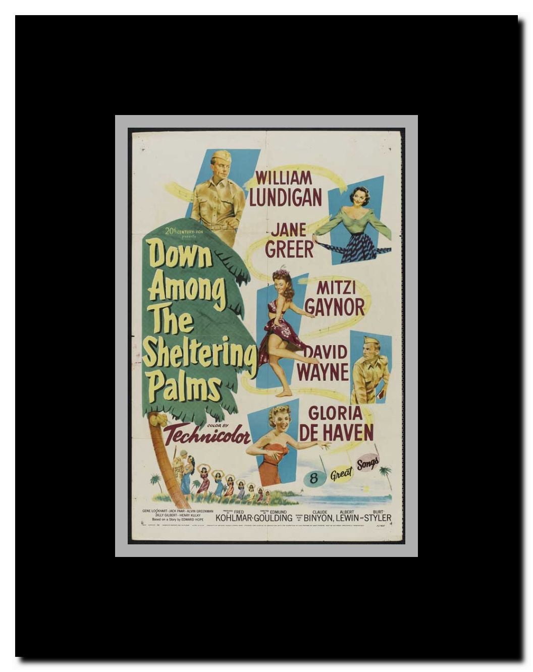 Down Among the Sheltering Palms Framed Movie Poster
