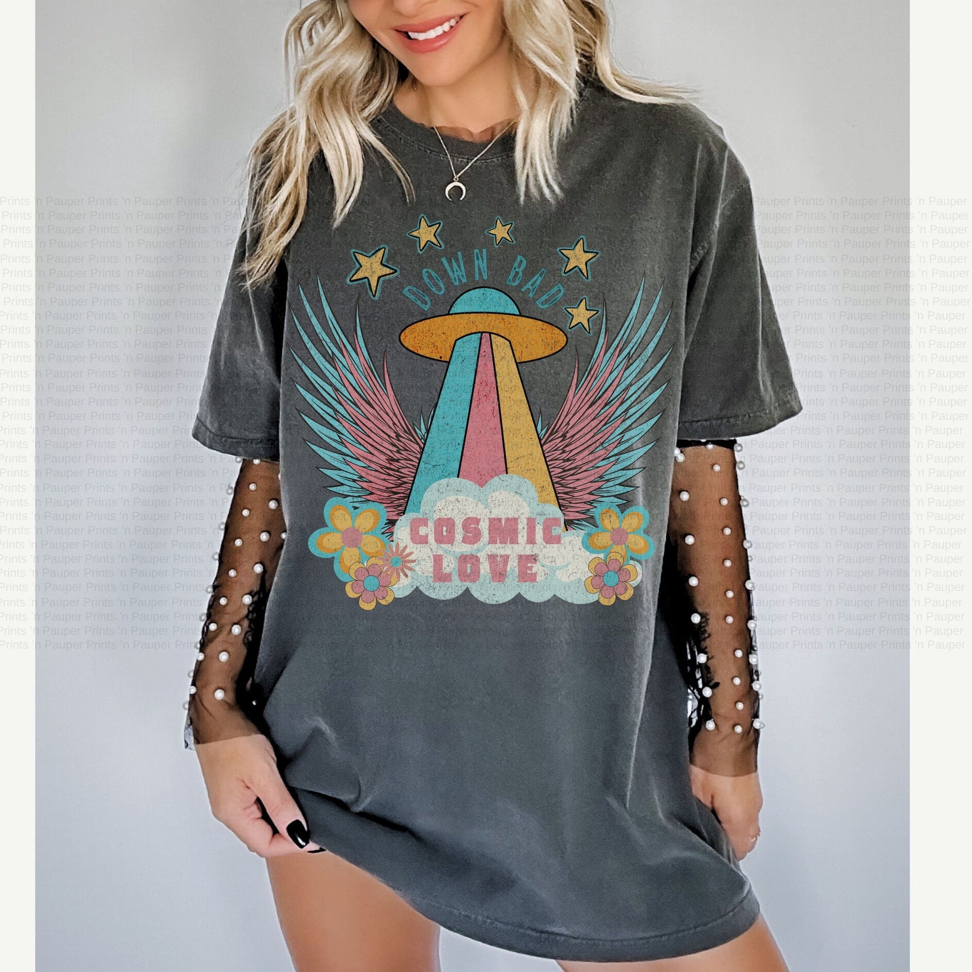 Down Bad Cosmic Love tshirt graphic tshirt fan merch Casual Cotton ...